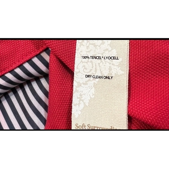 Soft Surroundings Sz S Red Blue Stripe Cuff Nautical Military Topper Jacket RARE - Picture 9 of 9